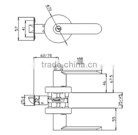 American Standard Office Zinc Alloy Tubular Lever Door Lock photo-2