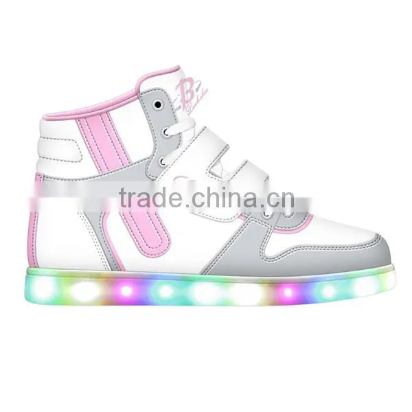 Original Design Kids LED High Top Shoes Colorful Good Quality LED Shoes for Kid Size 25-35# photo-6