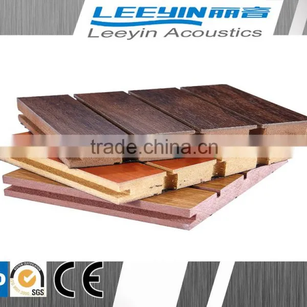 High Quality Mdf Wood Grooved Acoustic Material for Auditorium photo-5