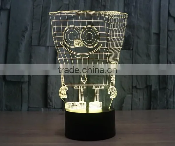 3D Optical Night Light Sponge Baby 7 RGB Light Colors 10 LEDs AA Battery or DC 5V Mixed Lot photo-5