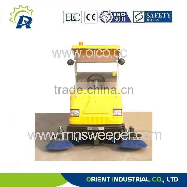 Runway Street Sweeper Semi Closed Ride on Linoleum Road Sweeper With Lead Acid Battery Free of Maintenance photo-3