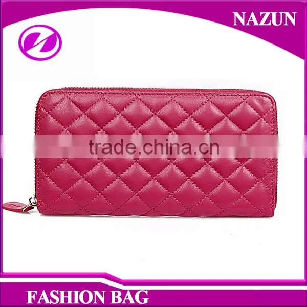 Pure Rose Red Wallet Cute Women Leather Fashion Purses Clutch Bags