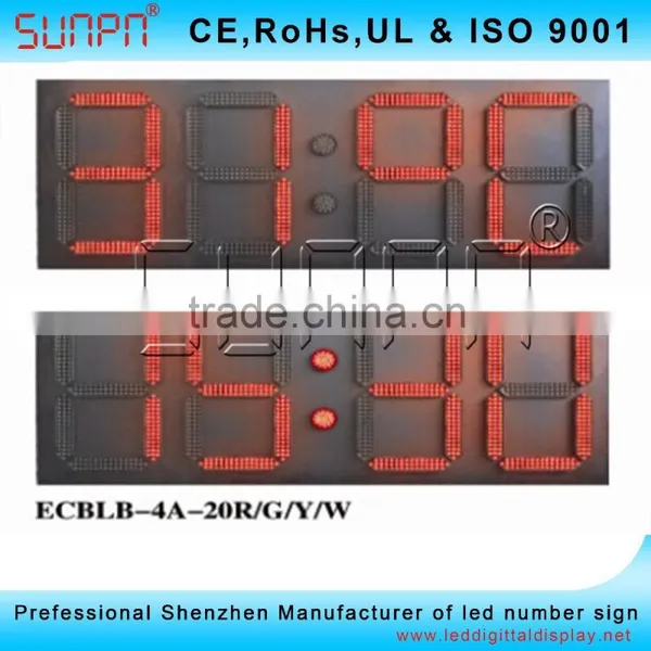 Australia 20 Inch 4 Digits Outdoor Led Clock /time/date /temperature Sign photo-2