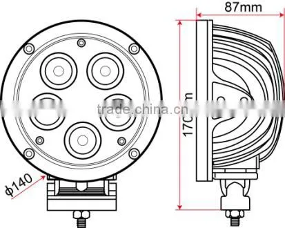 50W Led Work Light for JEEP, DC10-30V 6000K Black/White 50w Flood Beam Work Light Led for Truck LH-152 photo-2