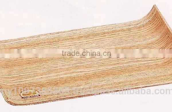 Light Brown, Handle Tray, Palm, Non-Slip Tray, Anti Slip Tray, Design Tray, Serving Tray, Display Hotel, Rectangular Tray