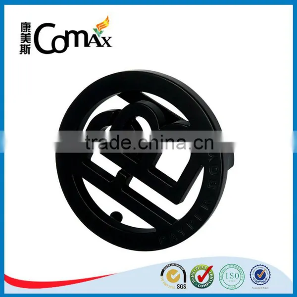 Round Hollow PB Logo Matt Black Metal Belt Buckle photo-4