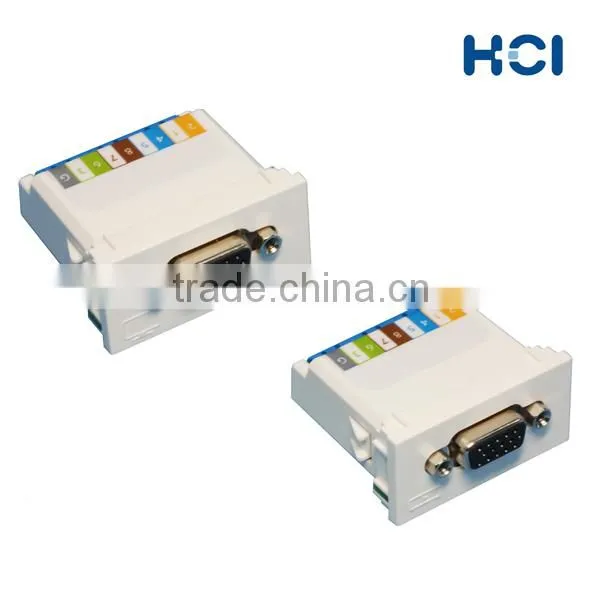 France Type Screw Terminal PC Monitor HD15 VGA Adapter Module photo-2