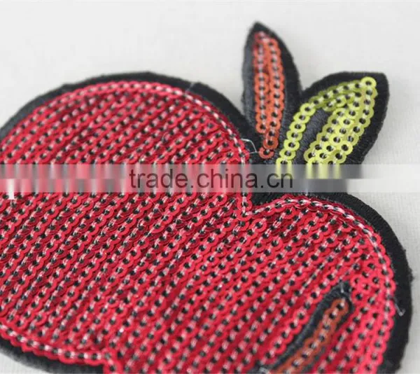 Good Price Embroidery Patch Red Cherry Printting Sew on Collar for Sale photo-4