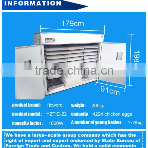 2017 HHD Best Selling Industrial Used Chicken Egg Incubator for Sale Chicken Egg Incubator YZITE-22 photo-3