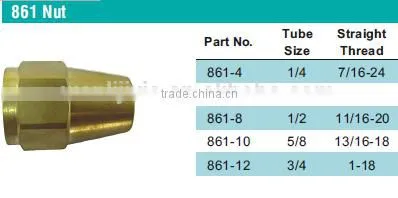 861Nut,Air Brake Fittings for Copper Tube, Brass Valve photo-5