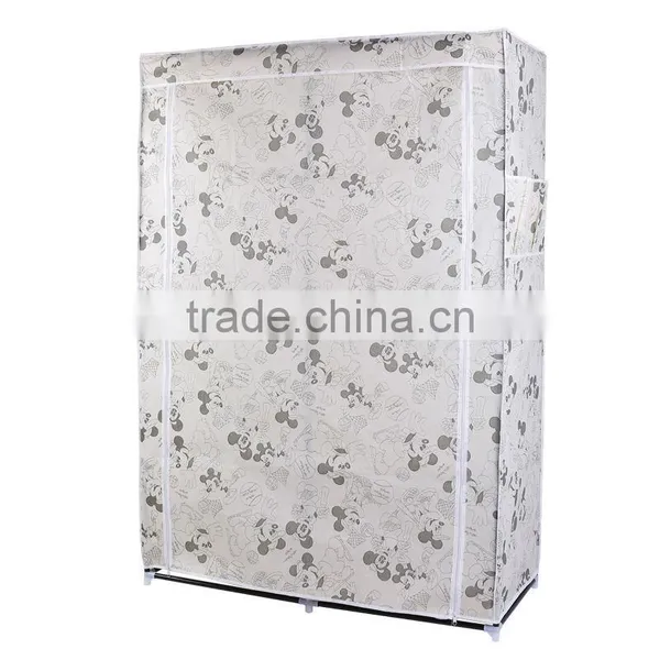 Modern Foldable Clothes Cabinets, Middle Size Two Doors Cloth Wardrobe photo-3