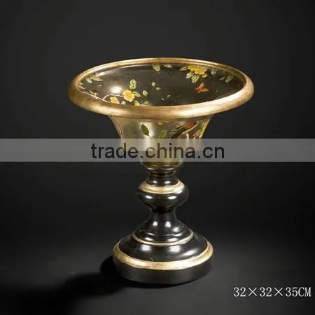 Floral Painted Wooden Candlestick Holder, Elegant Home Decorative Floor Standing Candle Holder,Unique Design Art Painting Crafts photo-3