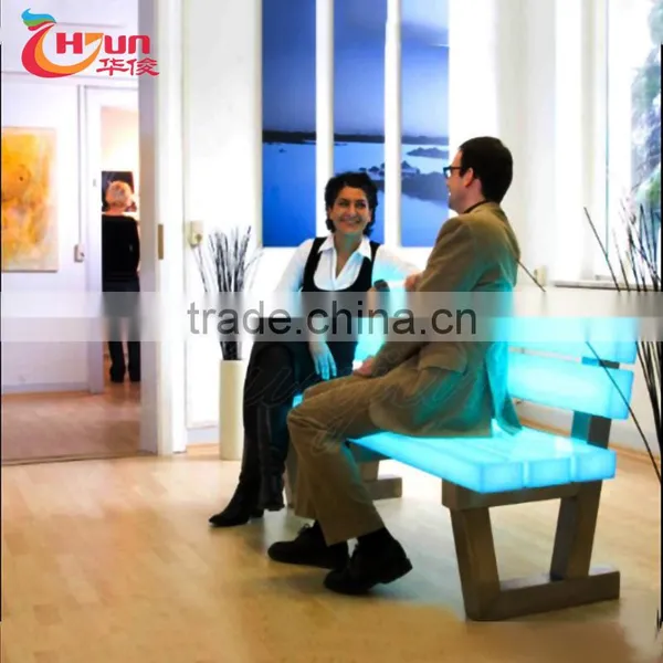 Outdoor Furniture Plastic Patio Bench RGB Lights Cheap Price photo-4
