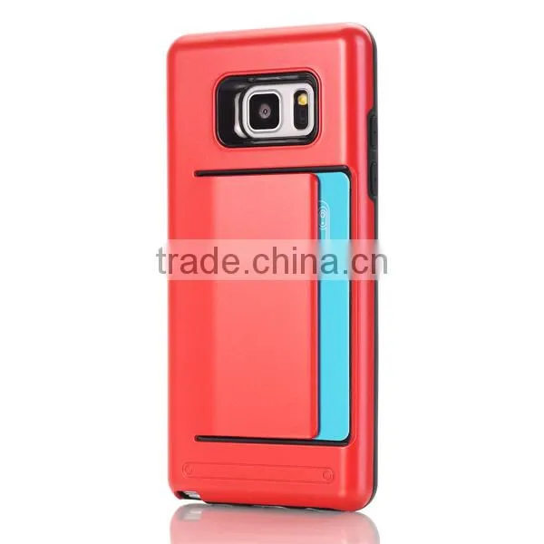 Card Slot Phone Case TPU + PC Phone Shell Protecive Back Cover for Samsung Note7 photo-2