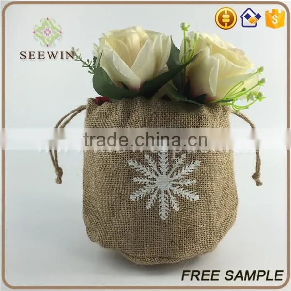 100% Burlap Drawstring Cheap Jute Bags photo-3