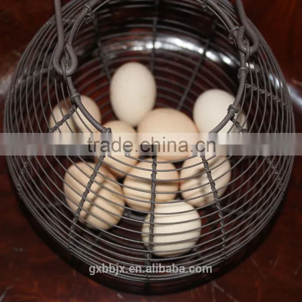 Oval Metal Wire Storage Basket With Wooden Handle photo-6
