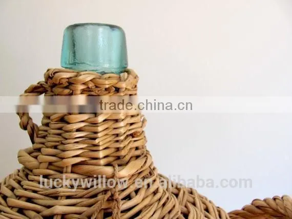 Vintage French Wicker Demijohn photo-3