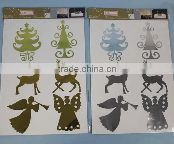 Christmas Tree Deer Angel Adhesive Wall Stickers