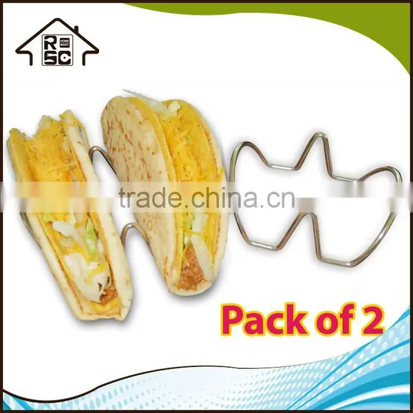 NBRSC 2 Pack Taco Holder Stainless Steel Taco Rack for Soft or Hard Tacos photo-2