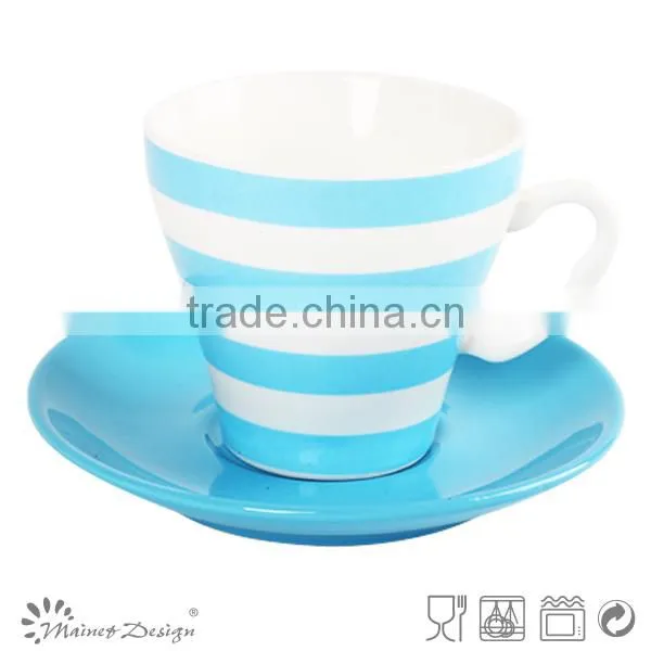 Cup Saucer Handpainting Top Sale Relaxation and Antique Style With Stripes photo-3
