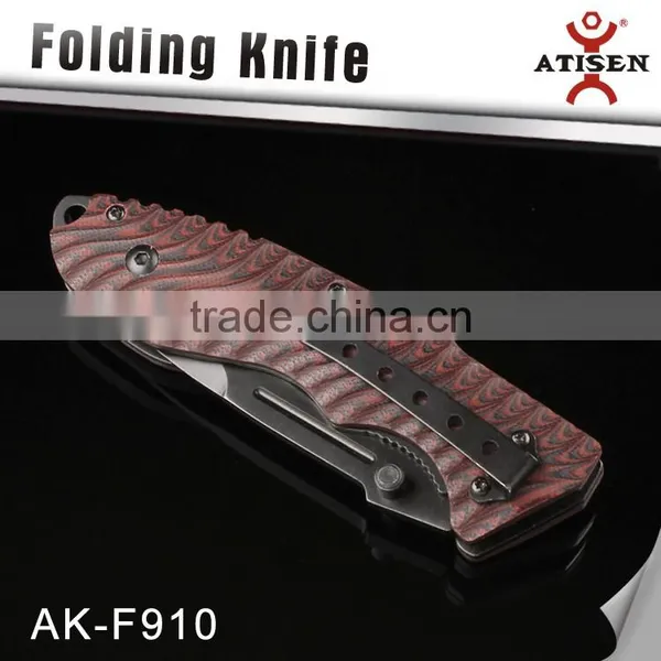 4.5" Blade Camping Folding Knife G10 Handle Outdoor Survival Knife photo-3