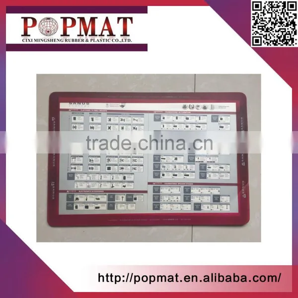 Pvc Window Counter Mat With Window for Interchangeable Inserts Rubber Pad