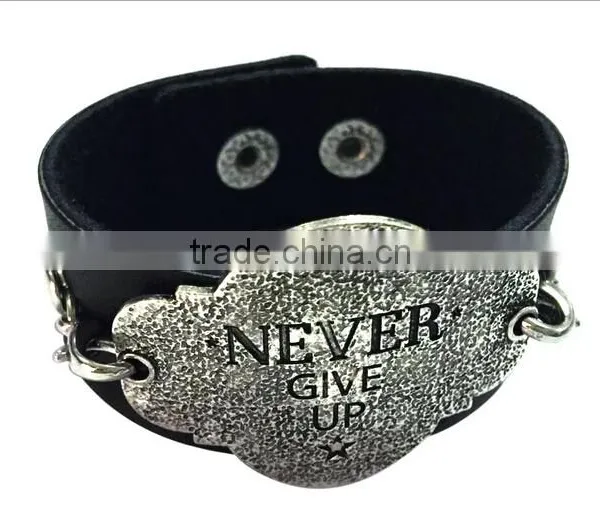 Factory Supplier Korean Retro Bracelets,handcraft Cow Leather Bangle,unisex Leather Bracelets photo-2