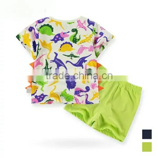 2016 Hot! New Arrival High Quality Boys Clothing Sets With Dinosaur Printed photo-3