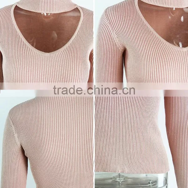 Elegant Halter Knitted Sweater Autumn Winter White Short Pullover Women Tops Slim v Neck Black Jumper Casual Pull Femme photo-5