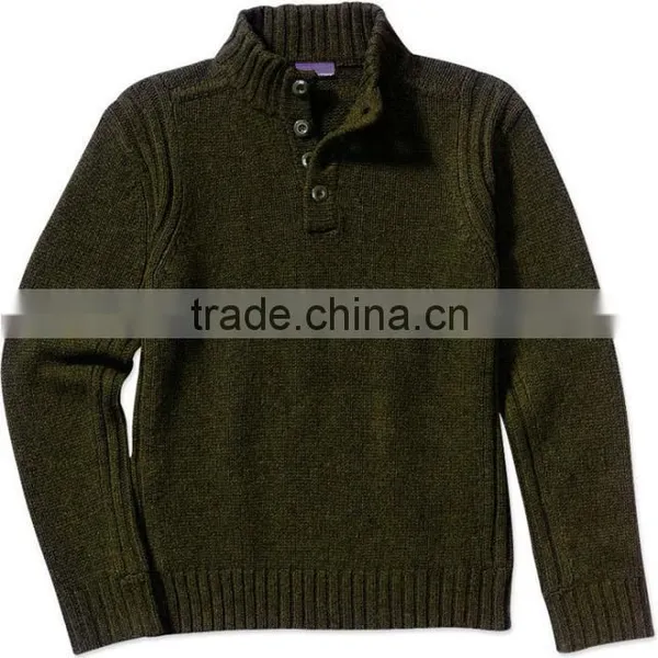 Mens Fashion Thick Sweater Stand Collar Knitting Plain Cashmere Pullover,Sweater photo-2