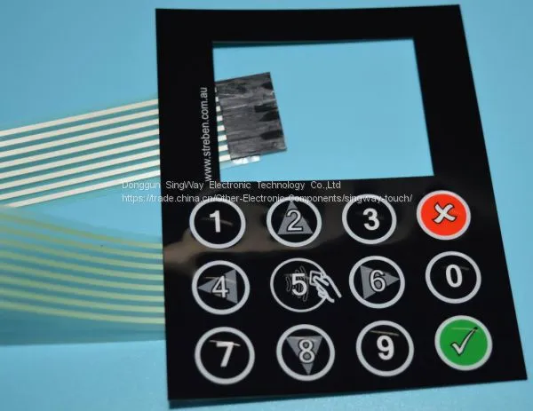 Keypad Membrane Switch Flexible Circuit With 3m Adhesive