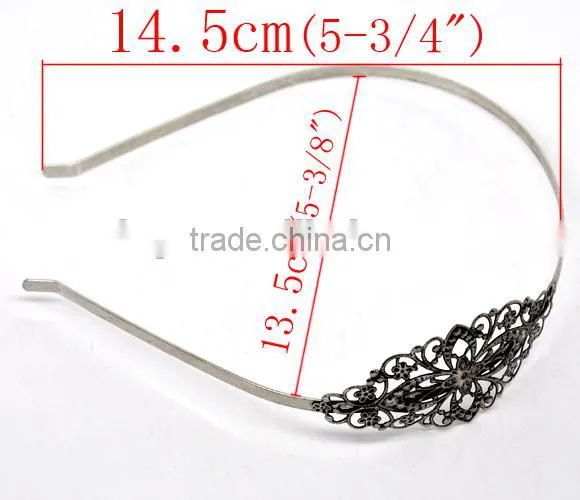 Wholesale Silver Tone Flower Headbands Hair Band 4.7mm Wide photo-2