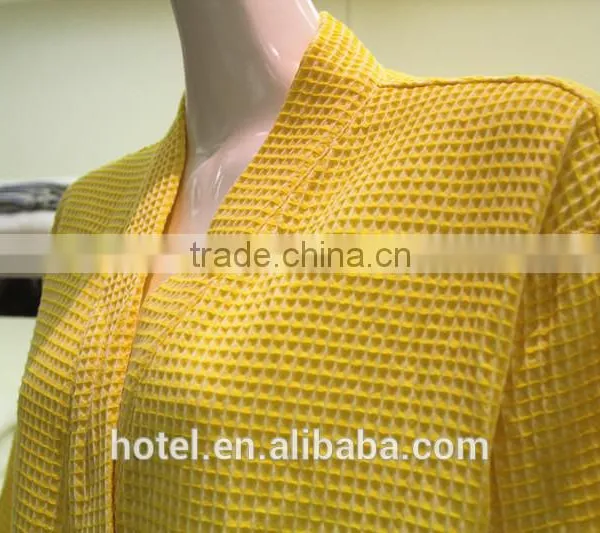 Yarn Dyed Waffle Bathrobe,factory Wholesale Bathrobe for Four Season Hotel,cotton/polyester Waffle Bathrobe photo-2
