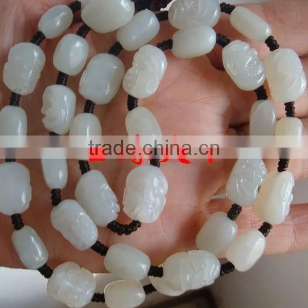Jewels Jade Hetian Jade Jade Necklace Male Eighteen Arhats Handmade Jade Pendant Necklace Chain Lanyard Mens Genuine Jade Stone photo-4