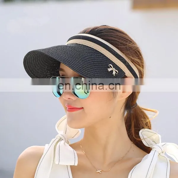 Women's Summer Visor Strawhat Sun-shading Sun Hat Beach Cap Papyruses Air Cap Seaside Sandy Beach Baseball Caps Casual Fashion photo-3