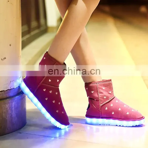 Wholesale Cool Light up Winter Snow Boots Ladies Fashion Led Shoes Woman photo-3