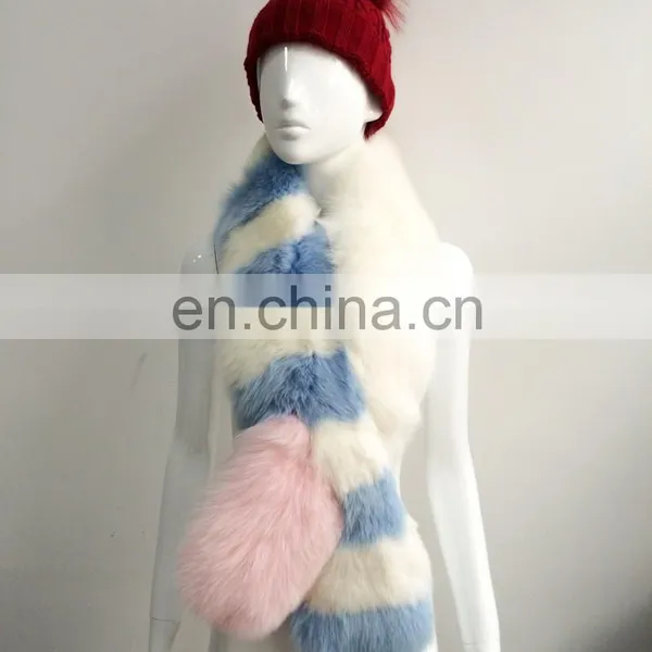 2017 Custom New Design Fashion Real Fox Fur Korean Scarf photo-3