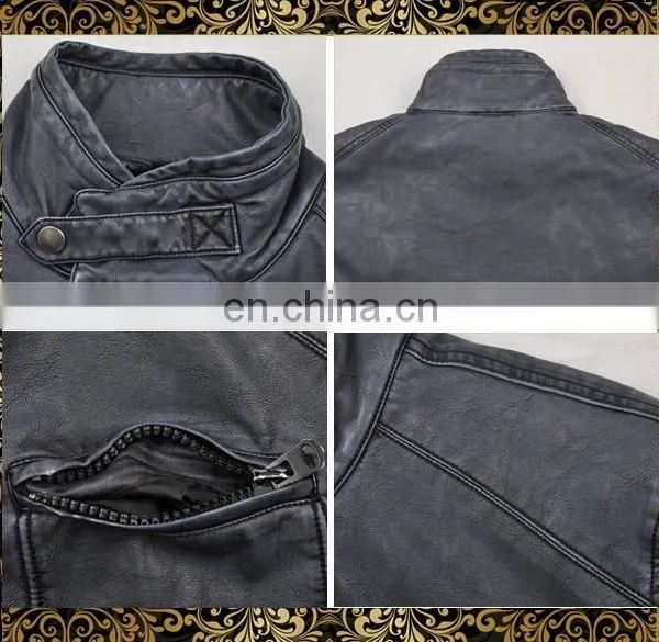 2015 New Model Designer Biker Leather Jacket photo-4