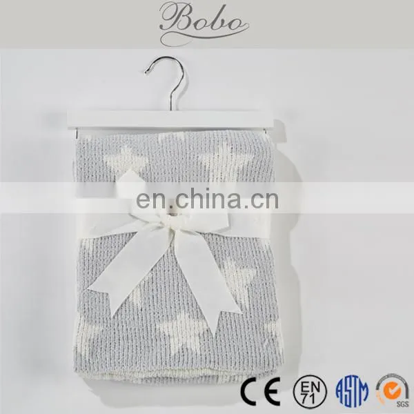 Natural Quality Star Design Knitted Throw Blanket