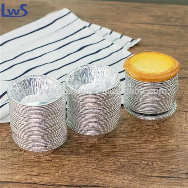 Disposable Egg Tarts Mold Round Aluminum Foil Pie Mould for Steamed Cupcake Rice Cakes Tartlets Small Baking Tools photo-4