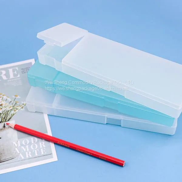 WEISHENG Factory Double Long Pencil Box Rectangle Crayons Color Pens Highlighter Stationery Case Boxes photo-2