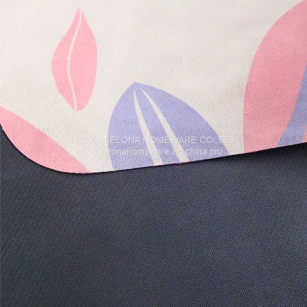 HOT Wholesale Colorful Fabric Rubber Yoga Matt Suede photo-5