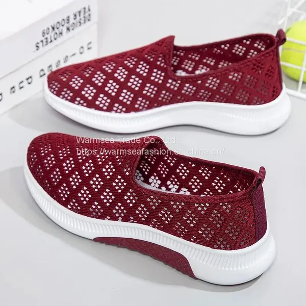 Summer Cloth Shoes Women's Mesh Breathable Casual Shoes Soft Bottom Non-slip Mesh Shoes Flat Bottom One Pedal Mother Shoes photo-4