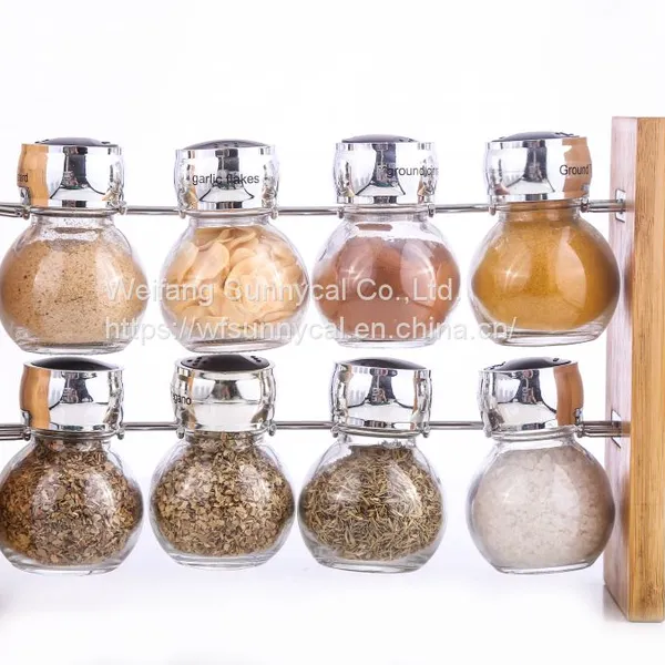 Trellis 8 Jar Spice Rack Kitchen Tool Spice Organizer Rack Spice Carousel photo-4