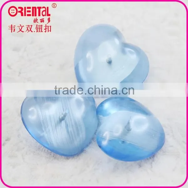 Colorful Heart Shape Transparent Acrylic Shank Button for Shirt photo-2