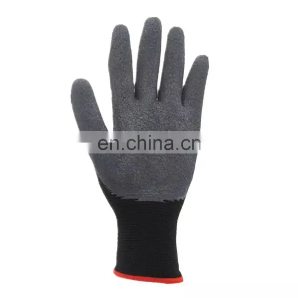 13 G High Quality Industrial Black Construction Latex Coated Protective Work Latex Safety Gloves photo-2