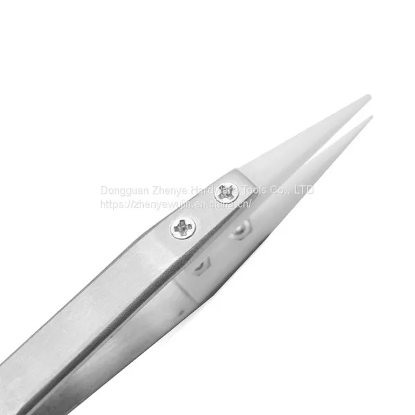 Ceramic Interchangeable Tweezers High Temperature and Anti-static Stainless Steel Flying Wire Tweezers High Precision Elbow photo-5