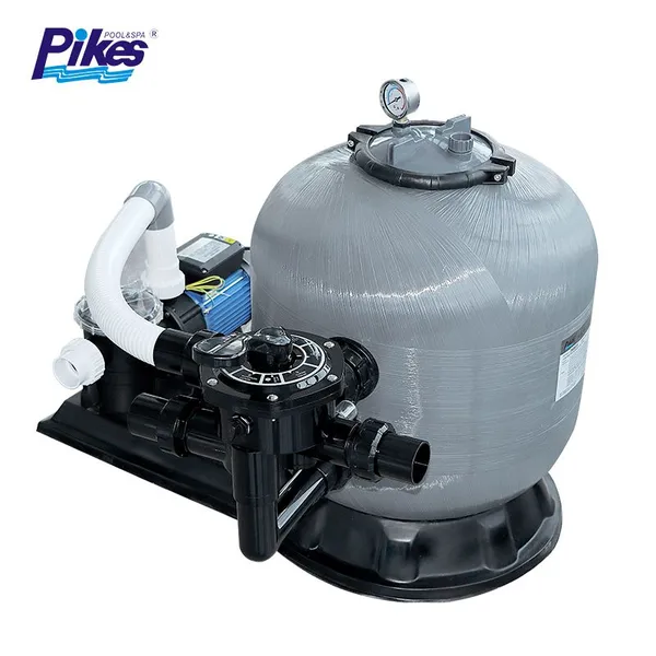 Side Mount Outdoor Sand Filter Pump Combo With Glass Fiber Tank Full Filtration System for Swimming Pools Easy Operation photo-3