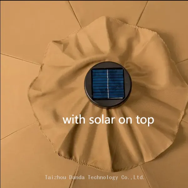 Factory Price 3m Solar Umbrella With Tilt and Light Bar Waterproof and Sunshade photo-5