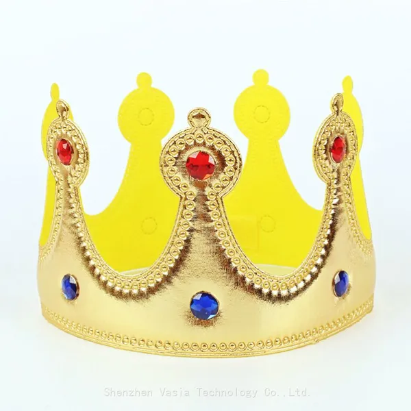 Plastic Adult King Crowns - Jeweled Headwear for Masquerade & Party Decor, Wholesale photo-5